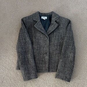 Chanel Charcoal Tweed Blazer